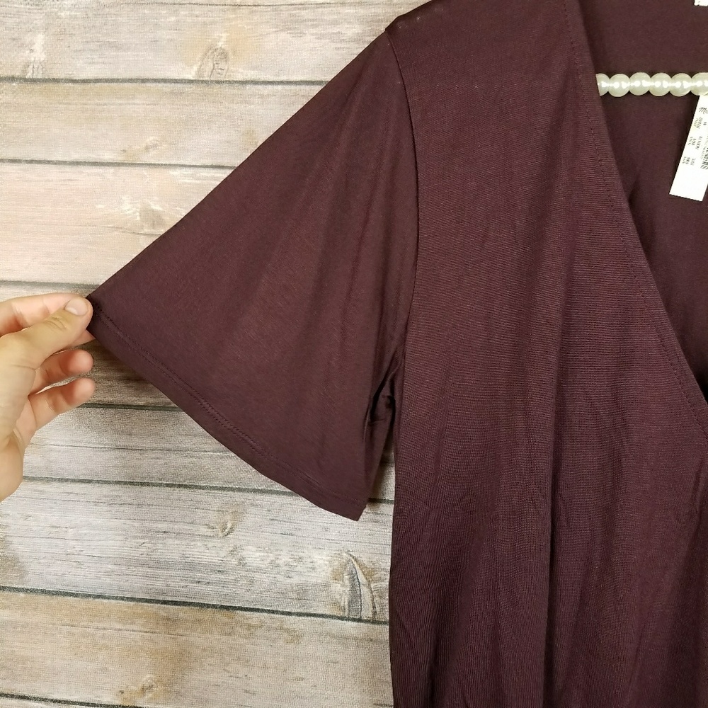NWT Madewell maroon wrap style bodysuit - Picture 3 of 5
